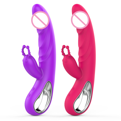 Delovetoy 2 in 1 Stimulator Thrusting Rotating Sucking Rabbit Vibrator Wand Massager Buckle Silicone Adult Sex Toy for Women