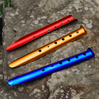 Snow and Sand Tent Stakes Pegs, Aluminum U-Shaped Tent Pegs, Tent Nails Lightweight for Camping Hiking