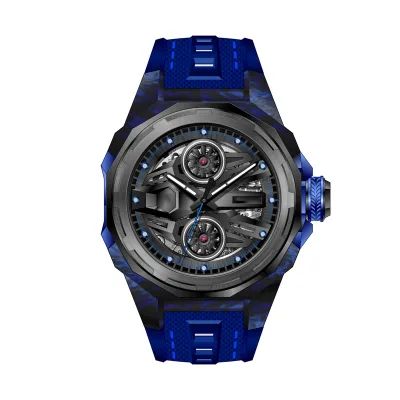 Transparent Skeleton Automatic Mechanical Watch Fashionable Waterproof Silicone Miyota Factory Outlet Gift for Business Dress