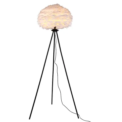 High Quality Floor Lamp E27 Designer Floor Lamp Standing Tripod White Feather Lamp