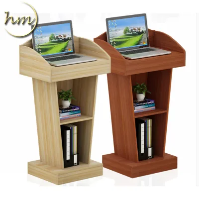 Cheap Modern Theater Wooden Church Lectern Pulpit / Rostrum with Adjustable Features