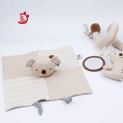 Manufacturers Wholesale Baby Organic Cotton Safety Blanket to Soothe Sleep by Cute Koala Babies to Soothe Baby Sleep