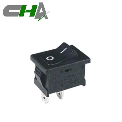 Factory 6A 250V ON-OFF SPST 2 Pin Silver Terminal Rocker Switch Black 2 Position Rocker Switch Boat