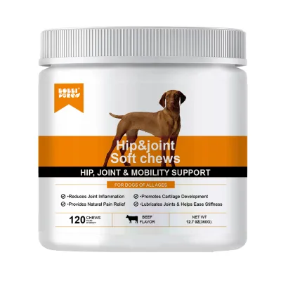 Wholesale Glucosamine HCL MSM Yucca Extract Natural Flavor Dog Supplement Dog Soft Chew Hemp Joint