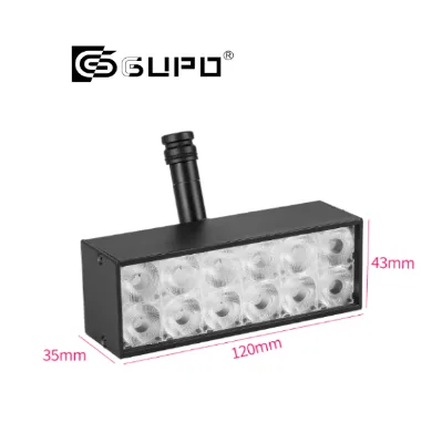 GUPO 15W DC24V/48V Plug-and-Play 12-Head Square Grille Track Spotlight, Anti-Glare for Commercial Lighting