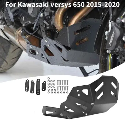 New Kawasaki Versys 650 KLE650 2015-2026 Motorcycle Skid Plate Engine Guard Chassis Protector Cover Steel Black Screw-In