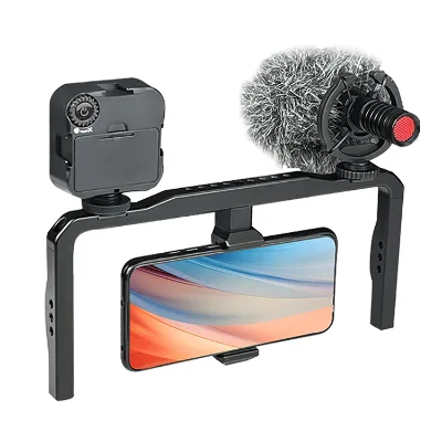 Vlogging & Live Broadcast Rig for Smartphone Aluminum Bracket Stabilizer Handle Mobile Filmmaking Recording Camera Accessories