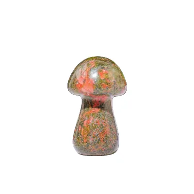 GEM Wholesale Natural Unakite Mushrooms Crystal Hand Made Polished Crystal Carving Mini Mushroom for Decoration