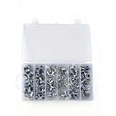 175pcs Galvanized Stainless Steel butterfly Nut Hand Tighten Butterfly Wing Nuts Secure Fastening