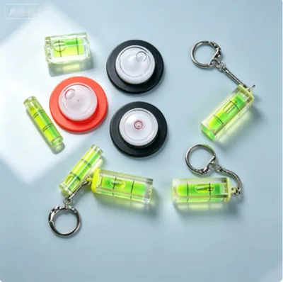 Liquid Color Customized Logo Printing Gift Keychain Mini Spirit Level with 40x15x15mm Square Bubble Level
