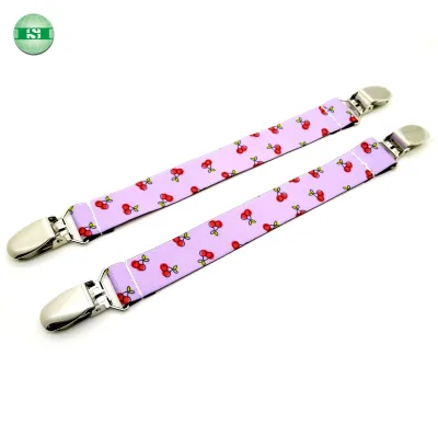 Custom Cherry Pattern Dress Cinch Clips 2cm 2.5cm 3cm 3.5cm Wide Sublimation Wrist Straps With Clips for Gloves Mittens OEM ODM
