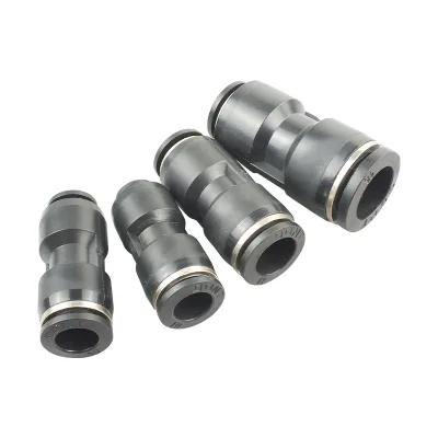 Quality Assurance Pneumatic Connector Variable Diameter Straight Connector Black Tracheal Joint Pneumatic Straight Joint