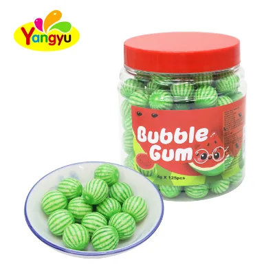 Cute Watermelon Shaped Fruit Bubble Gum Jar Snack