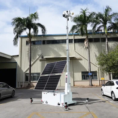 Eco CCTV Solar Security Tower 9M Hot-dip Galvanized Steel Mast 4K 8MP 16CH PoE NVR IP66 Waterproof Night Vision Vandal-Proof