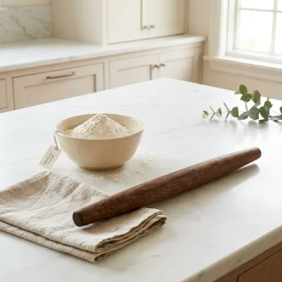 Wenge Wood Professional French Style Rolling Pin Non-stick Solid Wooden Pastry Roller for Bakery Restaurant Supplies Wholesale