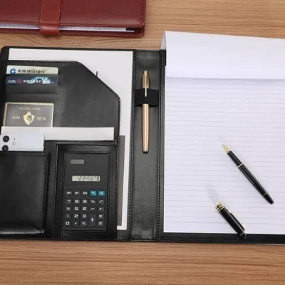 Multi-Functional A4 Leather Business Manager Folder for Information Storage Sales Signing and Exhibition Industry Filing