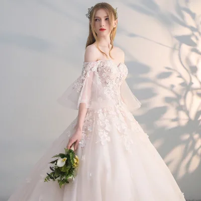 Lace Appliques Princess Bride Wedding Gowns Plus Size Dress for Women Wedding Party