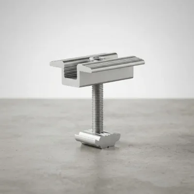 Customizable Length Universal Floating Mounting Anodized Aluminum Solar Panel Clamp Compatible Mid-End Side Pressure Internal