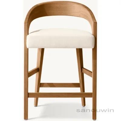 Hot Sale Modern Design Dinging Bar Chair Natural Oak Wood with Comfortable High-Resiliency Foam Cushion for Home or Outdoor Use