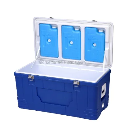 80L Camping Outdoor Portable Plastic Solar Cooler Box With Wheels