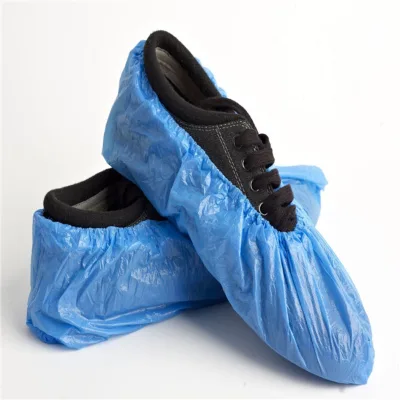 Wholesale Disposable Overshoes Foot Covers PP Protective Plastic Transparent/Blue 16x40cm Food Industry Clean Room Use Guohong