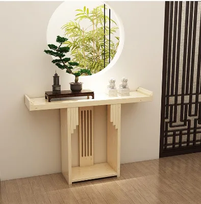 Modern Simple Entry Console Table Antiqued Solid Wood Durable & Waterproof for Living Room Home Villa Hotel Use