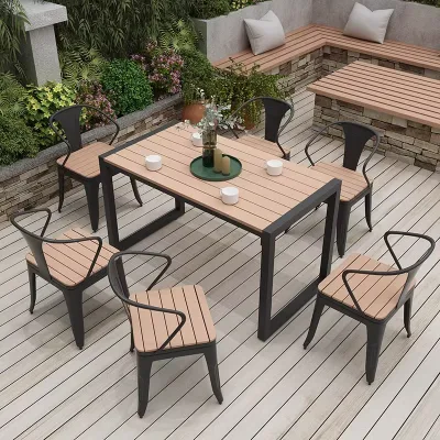 Corrosion-Free Outdoor Table Chair Combination for Leisure Dining Hotels Restaurants for Courtyard Coffee Shops Open-Air