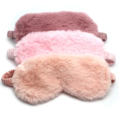 Men Women soft plush fabric reusable Travel Sleep eye mask Cover with Elastic Strap