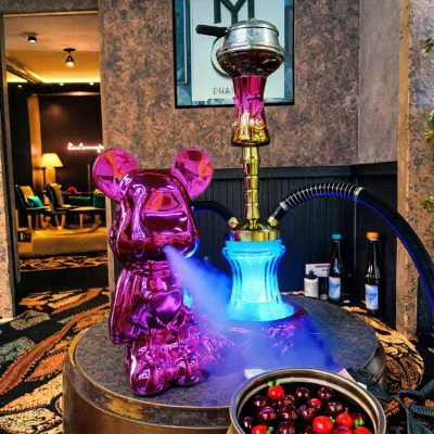 Wholesale Modern Resin Craft Cigarette Holder Medium-Sized Teddy Bear-Shaped LED Light Plastic Components Customizable QT Brand