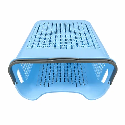 Multi-purpose Ventilated Storage Basket, Portable Plastic Dirty Clothes Bin with Comfort Grip Handles for Bathroom