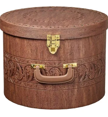 Shtreimel Box PU Luxury Traditional Jewish Shtreimel Box Hat Package Streimel Box Jewish Hasidic Hat Factory Sale Custom logo