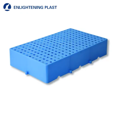 Solid Top Interlocking Modular Plastic Pallet Pad with Raised Base for Warehouse and Precision Component Storage