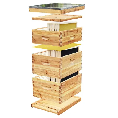Beginner's Suit for Novice Beekeepers Includes Wooden Beehives and Pine Bee Frame for Bee Farms