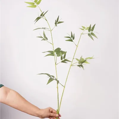 High Quality Artificial Bamboo Leaves Real Touch Greenery Silk Home Hotel Wall Hanging Decoration for Wedding Christmas