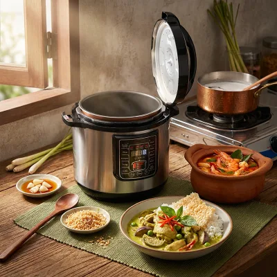 Electric Pressure Cooker 5L 6L 8L 10L 12L High Pressure Low Pressure 24 Hour Preset One Button Operation Safe Home KC04006