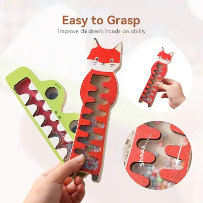 New Baby Soothing Wooden Rain Sound Sheet Montessori Early Education Percussion Instrument Sandbox Hourglass Device Music Toy