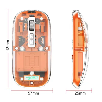 Portable Magnetic Silent Click Gaming Mouse Transparent Wireless Tri-mode CustomMade Gaming Mouse Ergonomic Optical Gaming Mouse