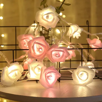 New Artificial Flower LED Flower String Lights Happy Birthday Valentine's Day Wedding Party Decoration