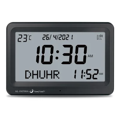 New Table Clock 8 Athan Sounds Larger LCD Screen Multi-languages for Worldwide Muslim Prayer Hijir Gregorian Alarm Desk Clock