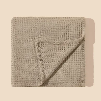Super Soft Plaid Bamboo Waffle Blankets Cooling Knitted Baby Blanket