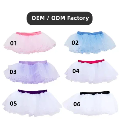B8095 High Quality 4 Layers Nylon Ballet Mini Tutus Teens Girls Tutu Skirt Dancewear Halflength Gauze Toddler Tutu Training