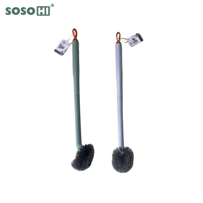 Custom Design Toilet Brush Cleaning Brush Toilet Handle Toilet Silicone Bathroom Double Sides Hockey Brush