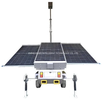 Fast Delivery Mobile Solar Hybrid Trailer with 4*200Ah Gel Battery for Remote Area Monitoring