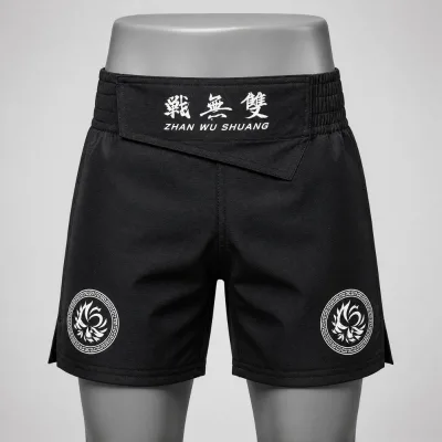 OEM ODM Custom Sublimation MMA Fight Shorts, Elastic Waist Martial Arts Shorts for BJJ Grappling Training Competition
