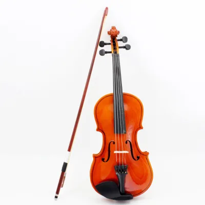 Wholesale basic violin for adults with a glossy basswood body at an affordable price, including a case.