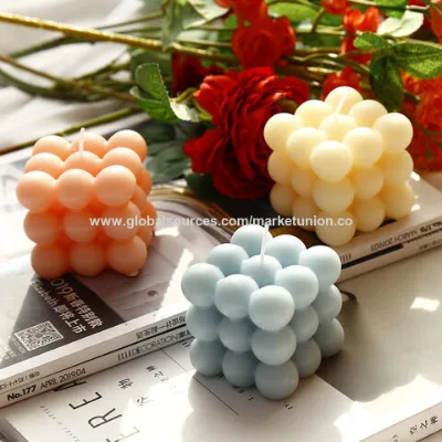 White Pink Bubble Candle Soy Wax Handmade Scented Candles Soy Candle For Home Decoration