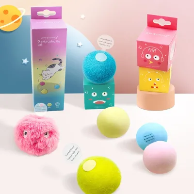 Eco-Friendly EVA Rubber Cat Teasing Toy Gravity-Activated Ball Responds Voice Command Pet Interactive Movement Toy