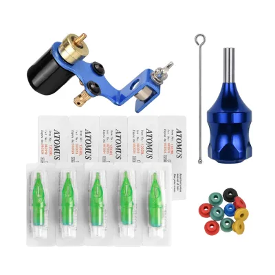 Rotary Tattoo Machine Shader Liner Assorted Tatoo Grip Tube Motor Gun Kit Tattoo Cartridge Needles Supply Permanent Makeup Tool