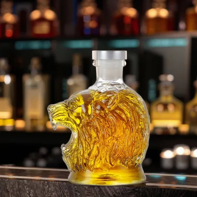 Majestic Roar Lion Shaped Whiskey Glass Decanter Barware Gift Bottle Lion Animal Inspired Wine Liquor Storage Serving