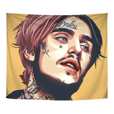 Lil Peep Rap Background Cloth Living Room Home Decor Wall Decoration Hanging Printing Tapestry